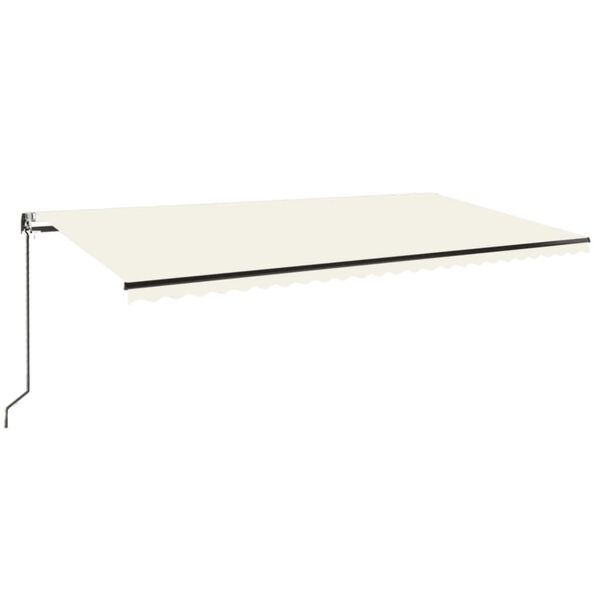 vidaXL Automatinė markizė su LED/vėjo jutikliu, kreminė, 600x350cm