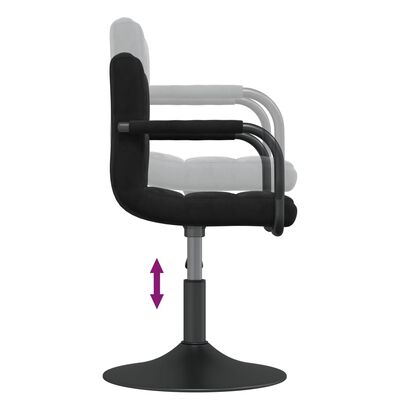 vidaXL Valgomojo kėdė, juodos spalvos, aksomas (334603)
