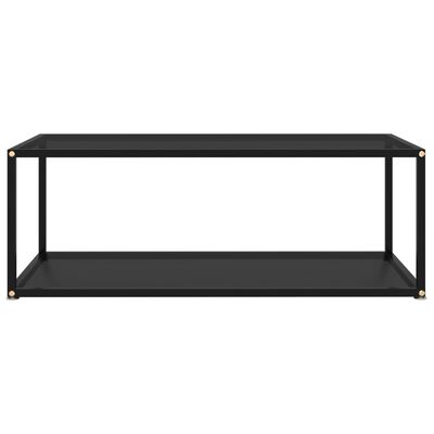 vidaXL Kavos staliukas, juodas, 100x50x35cm, grūdintas stiklas