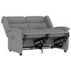 vidaXL Dvivietis atlošiamas masažinis krėslas, pilkas, audinys