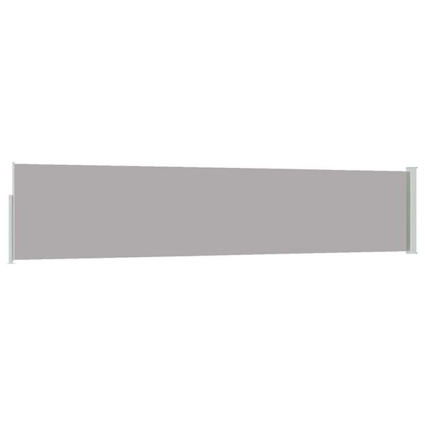 vidaXL Ištraukiama šoninė kiemo pertvara, pilkos spalvos, 100x500cm