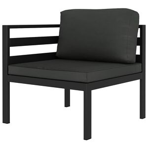 vidaXL Modulinė kampinė sofa su pagalvėmis, antracito, aliuminis