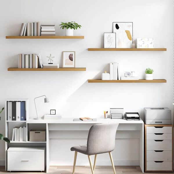 vidaXL Sieninė lentyna 4 pcs Ruda 120 x 23,5 x 4 cm Apdirbta mediena