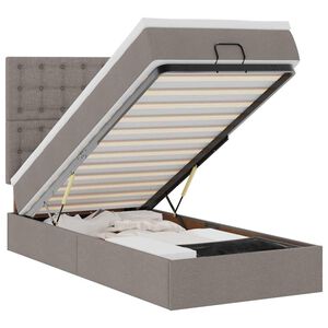 vidaXL Osmanų lovos rėmas su čiužiniu, taupe, 90x190cm, audinys