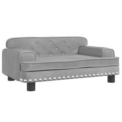 vidaXL Vaikiška sofa, šviesiai pilkos spalvos, 70x45x30cm, aksomas