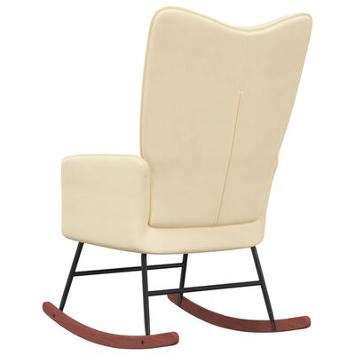 VidaXL Supama kėdė, kreminės baltos spalvos, aksomas