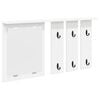vidaXL Prikabinamas paltas Sieninis Balta 85 x 10 x 45 cm