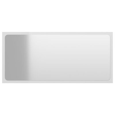vidaXL Vonios kambario veidrodis, baltas, 80x1,5x37cm, MDP, blizgus