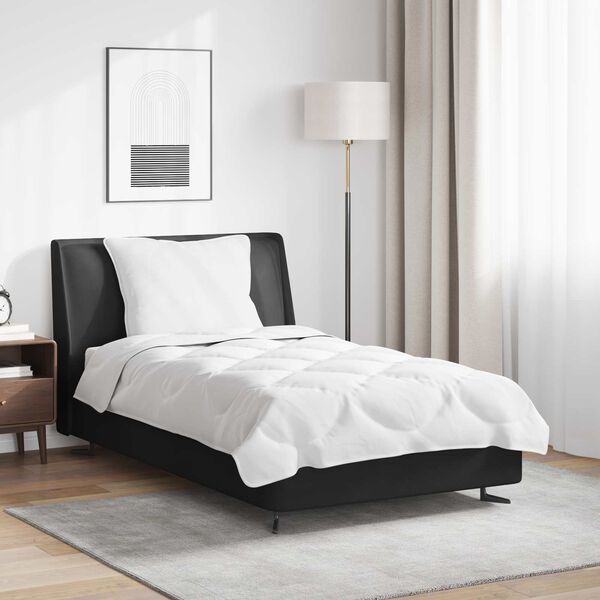 vidaXL Antklodžių rinkinys su pagalve 2 pcs Balta Mikropluo&scaron;tas