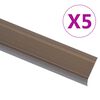 vidaXL Profiliai laiptams, 5vnt., rudi, 100cm, aliuminis, L formos