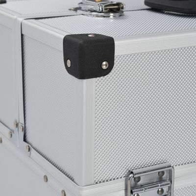 vidaXL Įrankių lagaminas, sidabrinis, 38x22,5x34cm, aliuminis
