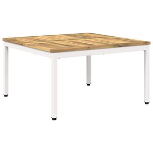 vidaXL Kavos staliukas Balta 80 x 80,5 x 45 cm Kietos akacijos mediena