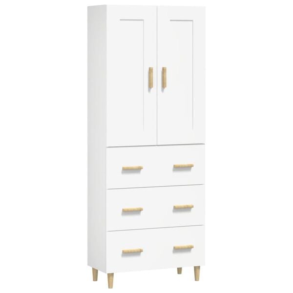 vidaXL Komoda, baltos spalvos, apdirbta mediena