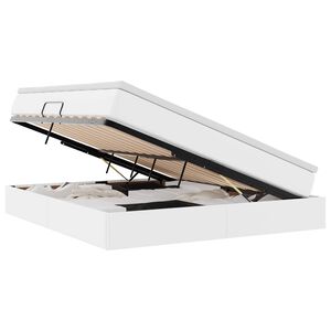 vidaXL Lova su daiktų laikymo vieta ir čiužiniu Balta 180 x 200 cm