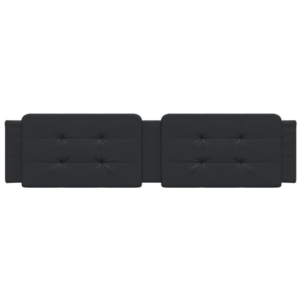 vidaXL Galvūgalio pagalvėlė, Zadar, juodos spalvos, 200cm, dirbtinė oda