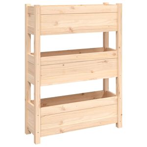 vidaXL Lovelis, 77x25x104,5cm, pu&scaron;ies medienos masyvas