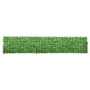 vidaXL Balkono pertvara, 400x75cm, su žaliais lapais
