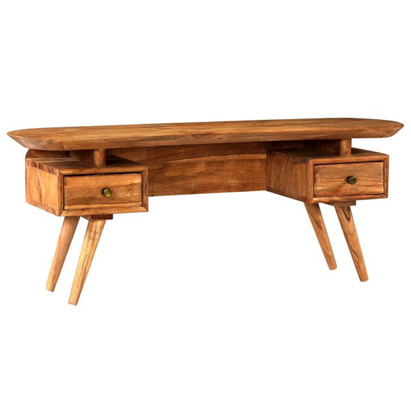 vidaXL Televizoriaus staliukas, 115x35x46cm, akacijos medienos masyvas