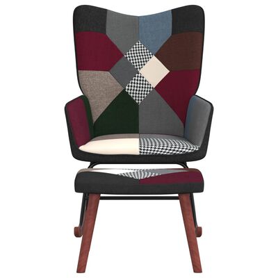 vidaXL Supama kėdė su pakoja, audinys, skiautinio dizaino