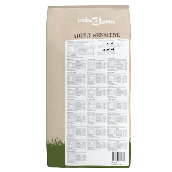 vidaXL Sausas maistas šunims, Adult Sensitive Lamb & Rice, 2vnt., 30kg