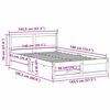 vidaXL Lovos rėmas Natūrali 140 x 190 cm Kietos pu&scaron;ies mediena
