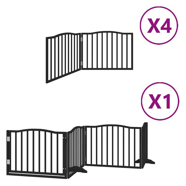 vidaXL Varteliai &scaron;unims su durimis, 12 segmentų, juodi, 960cm, tuopa