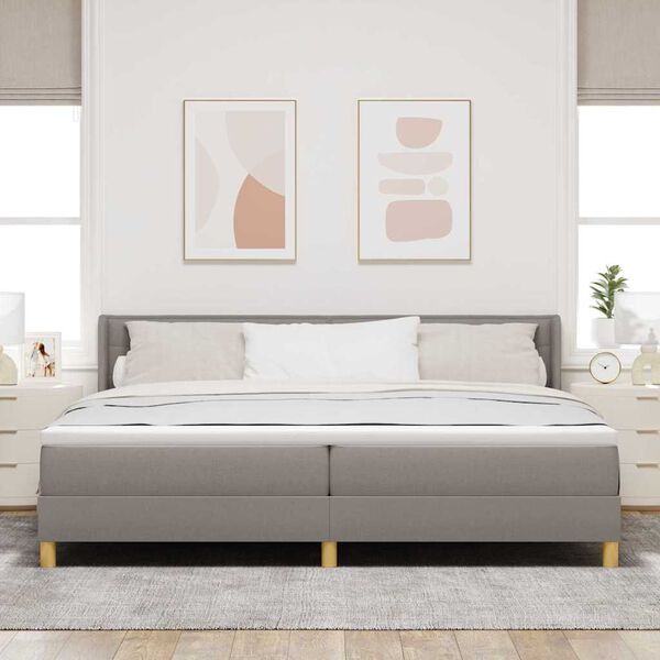 vidaXL Kiemas lova su čiužiniu Taupe 200 x 200 cm Poliesteris