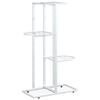 vidaXL Stovas augalams, 4 lentynos, baltas, 43x22x76cm, metalas