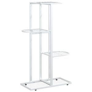 vidaXL Stovas augalams, 4 lentynos, baltas, 43x22x76cm, metalas