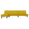 vidaXL L formos sofa-lova, geltonos spalvos, 255x140x70cm, aksomas