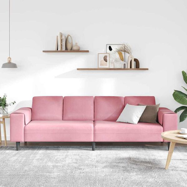 vidaXL Svetainės sofa Rožinė 250 x 77 x 76 cm