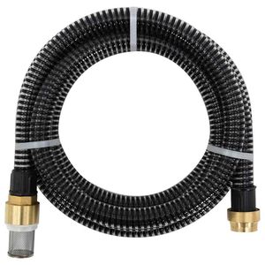 vidaXL Siurbimo žarna su žalvarinėmis jungtimis, juoda, 1,1", 3m, PVC