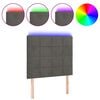 vidaXL Galvūgalis su LED, tamsiai pilkas, 90x5x118/128cm, aksomas