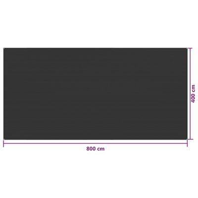 vidaXL Palapinės kilimėlis, antracito spalvos, 400x800cm, HDPE