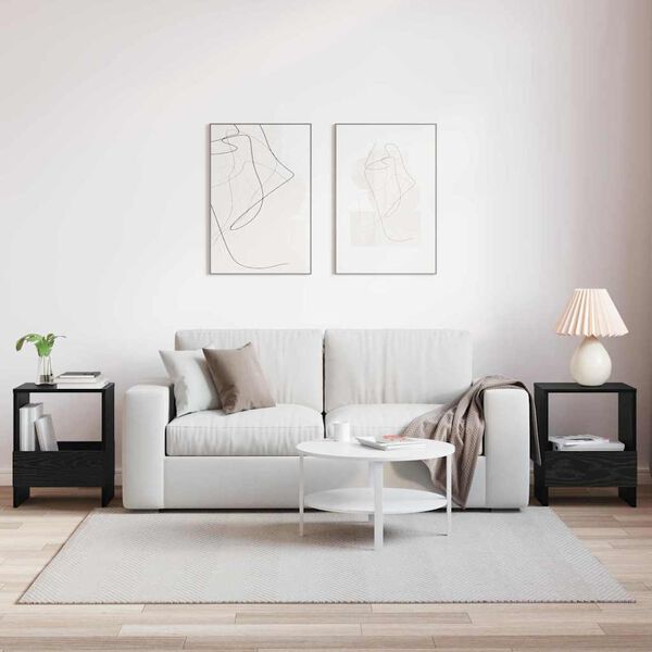 vidaXL Žurnalų stovas 2 pcs Juodas ąžuolas 35 x 30 x 45 cm