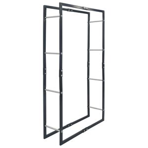 vidaXL Stovas malkoms, juodos spalvos, 80x25x150cm, plienas