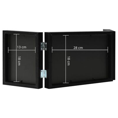 vidaXL Trigubas rėmelis-koliažas, juodos spalvos, 28x18cm+2x(13x18cm)