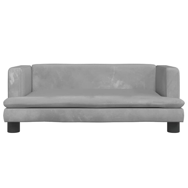 vidaXL Vaiki&scaron;ka sofa, &scaron;viesiai pilkos spalvos, 80x45x30cm, aksomas