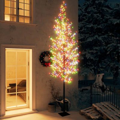vidaXL Kalėdinis medis, 400cm, 1200 spalvotų LED, su vyšnių žiedais