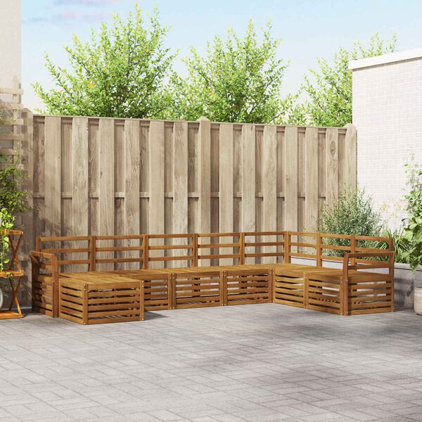 vidaXL Sofų komplektai 8 pcs Natūrali Kietos akacijos mediena