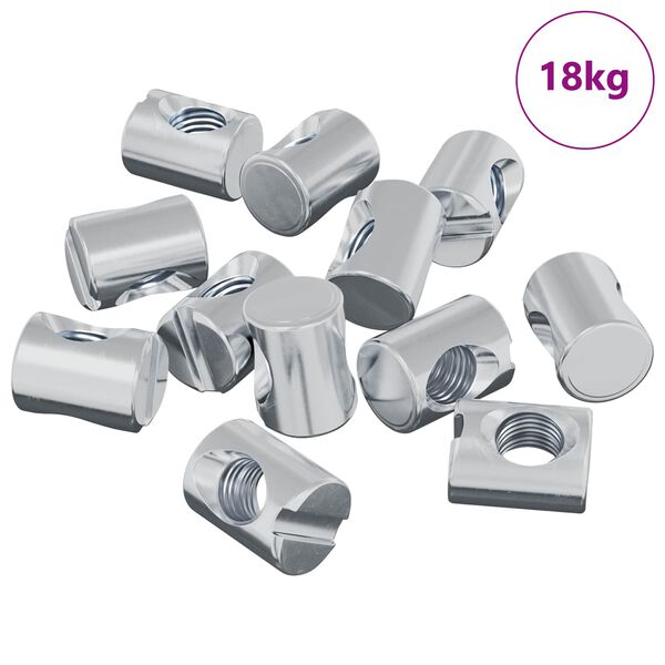 vidaXL Cilindrinės veržlės 3462 pcs Sidabro M6 x 13 mm Metalas