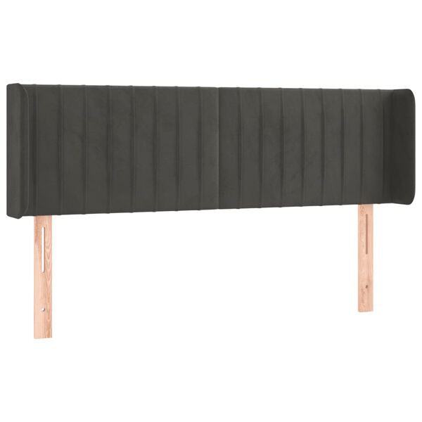 vidaXL Galvūgalis su LED, tamsiai pilkas, 147x16x78/88cm, aksomas