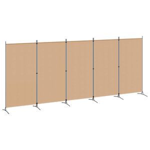 vidaXL 5-Panelis kambario skydas Smėlio 433 x 180 cm Audinys