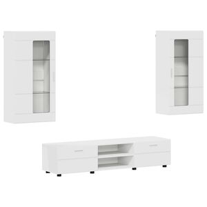vidaXL TV spintelių komplektas FLORIN 3 pcs Balta Apdirbta mediena