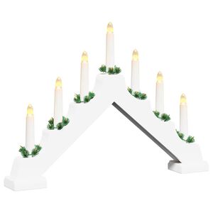 vidaXL Kalėdų žvakių tiltas 7 LED &Scaron;ilta balta 39.5 x 5 x 29 cm