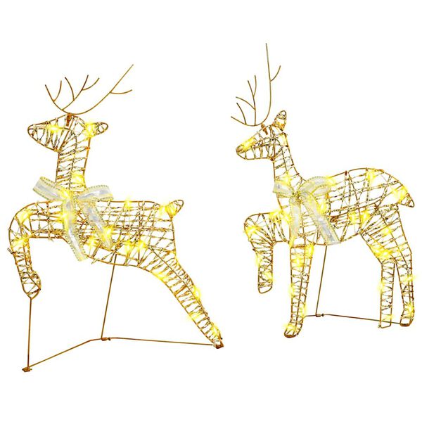 vidaXL LED elniai su 40 LED 5 pcs Auksinė PET