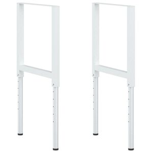 vidaXL Darbastalio rėmai, 2vnt., pilki, 55x(69-95,5)cm, metalas
