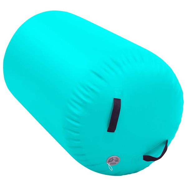 vidaXL Gimnastikos ritinys su pompa, žalias, 100x60cm, PVC