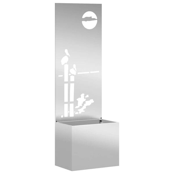 vidaXL Sodo privatumo ekranas &bdquo;Fretwork&ldquo; Sidabro 50 x 140 cm