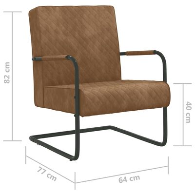 vidaXL Gembinė kėdė, rudos spalvos, aksomas